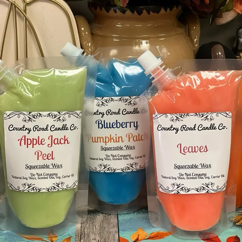 Fall/Winter Squeezable Soy Wax Pouches | Heavily Fragranced | Hand Poured | 8oz Natural Soy Wax Pouch