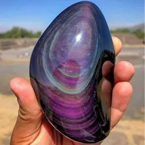 Unique Rainbow Obsidian Home Decorative Gemstone, Energy and Relaxation Crystal for Meditation and Spiritual Growth, Natural Healing Crystal, Stylish Decor