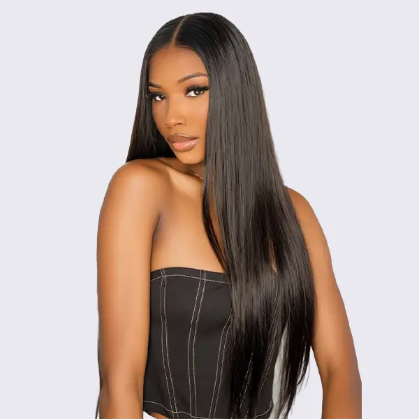 OhMyPretty Wear Go Glueless 9x6 Lace Straight Wig M Cap Super Natural Hairline Silky Human Hair Mini Knots Pre plucked &Pre Bleached & Pre Cut