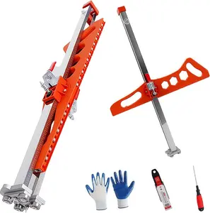 Foldable Drywall Cutting Tool, Hand Push Drywall Cutout with 19 Wheels, 1.5 to 61cm Cutting width and fit 3/8" 1/2" Plasterboard, Adjustable Plasterboard Cutter, for Wall, Decoration, Build