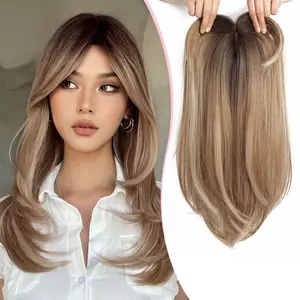 Paneway Long Straight 18inch Hair Topper BigBase Cover ThinningHairLong StraightHair Topper for Women for SK Women Synthetic Hair Toppers