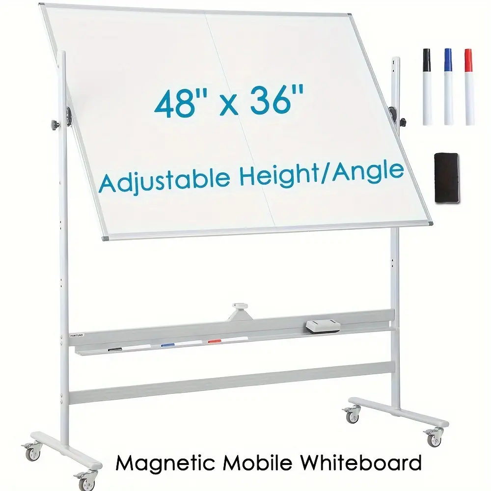 New Mobile Whiteboard x Magnetic 360 Degree Rolling Double Sided