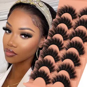 Mink Lashes Full Volume False Eyelashes 18mm Dramatic Faux Mink Eyelashes Natural Look Cat Eye Volume Eye Lashes Multipack