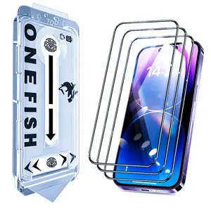 One Fish iPhone16/15/14/13/12/11/ x/Pro/Max/Plus Series Clear/Privacy /Protection Phone Film-Dust Free Without Bubbles【2 Pack】anti-prying eyes anti-fingerprint anti-fall reinforced glass Protective Film new technologies Accessories Cover Handheld Cas