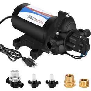 110V Industrial Pressure Diaphragm Pump 4.0GPM 50PSI On Demand RV Transfer Pump 110Volt AC with for Irrigation Home Pool Draining Sprinkler