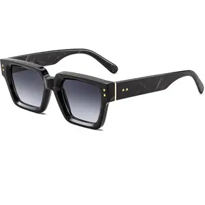 EyeconicFinds Retro Rectangle Sunglasses Trendy Chunky Square Sun Glasses for Women Men UV400 Protection B0073