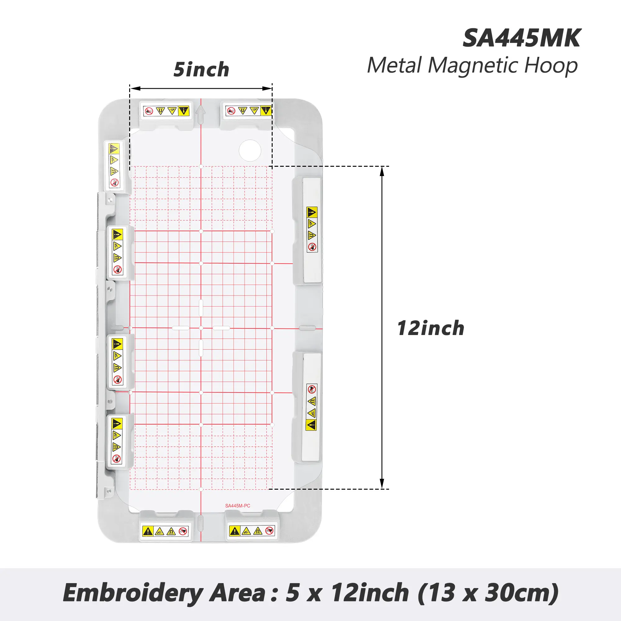 Sew Tech SA445MK Magnetic Embroidery Hoop (Long-bar Magnets) for Brother PE700 PE770 PE800 PE900 SE1900 SE2000,Galaxie 2000/2100/6500,Innovis NV2700 Innovis NV880E,Babylock Ellure Family Ellure Plus,Metal Magnetic Embroidery Machine Sash Frames