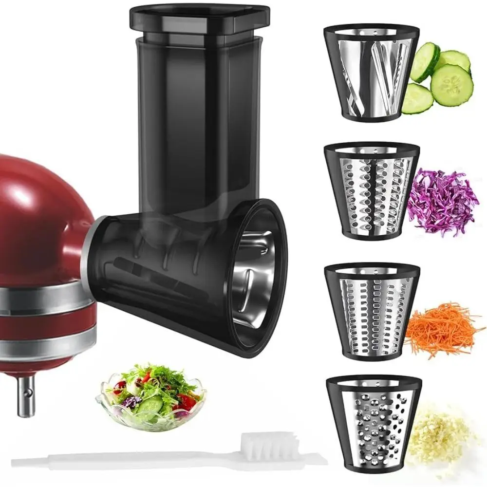 Slicer/Shredder Attachments for Kitchenaid Stand Mixers, Kitchen Appliances Accessories, Food Cutting Slicers Cheese Grater Attachment with 4 Blades,