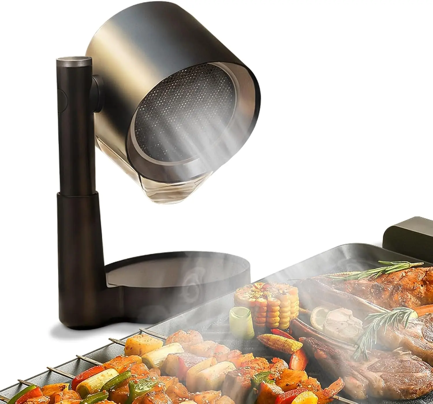 Portable Range Hood - Detachable Aluminum Grease Filter, 3 Speed Exhaust Fan for Indoor & Outdoor RV Cooking, Compact Kitchen Ventilation for BBQ, Grilling, and Stovetop Use (Black)