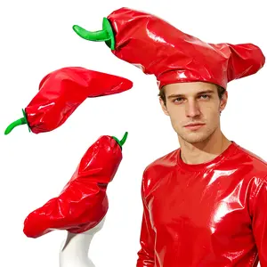 Funny Giant Chili Pepper Hat| Adult Dress Up Accessory, Chef Cosplay & Gag Gift for Spring Parties