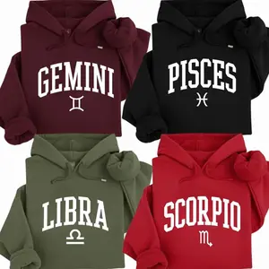 Full 12 Zodiac Hoodie Minimalist Astrology Sign Pullover For Men & Women, Horoscope Sweatshirt, Perfect Birthday Gift For Zodiac Lovers, gifts for Wife, women's shirt, Casual womenswear