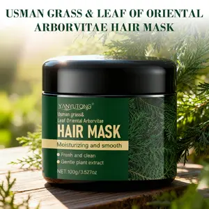 This Usman Platycladus Leaf Hair Mask is formulated with Usman herb, platycladus leaf, ginger, and mint to help strengthen hair, reduce brittleness, improve hair texture, and provide dual care for both scalp and hair.