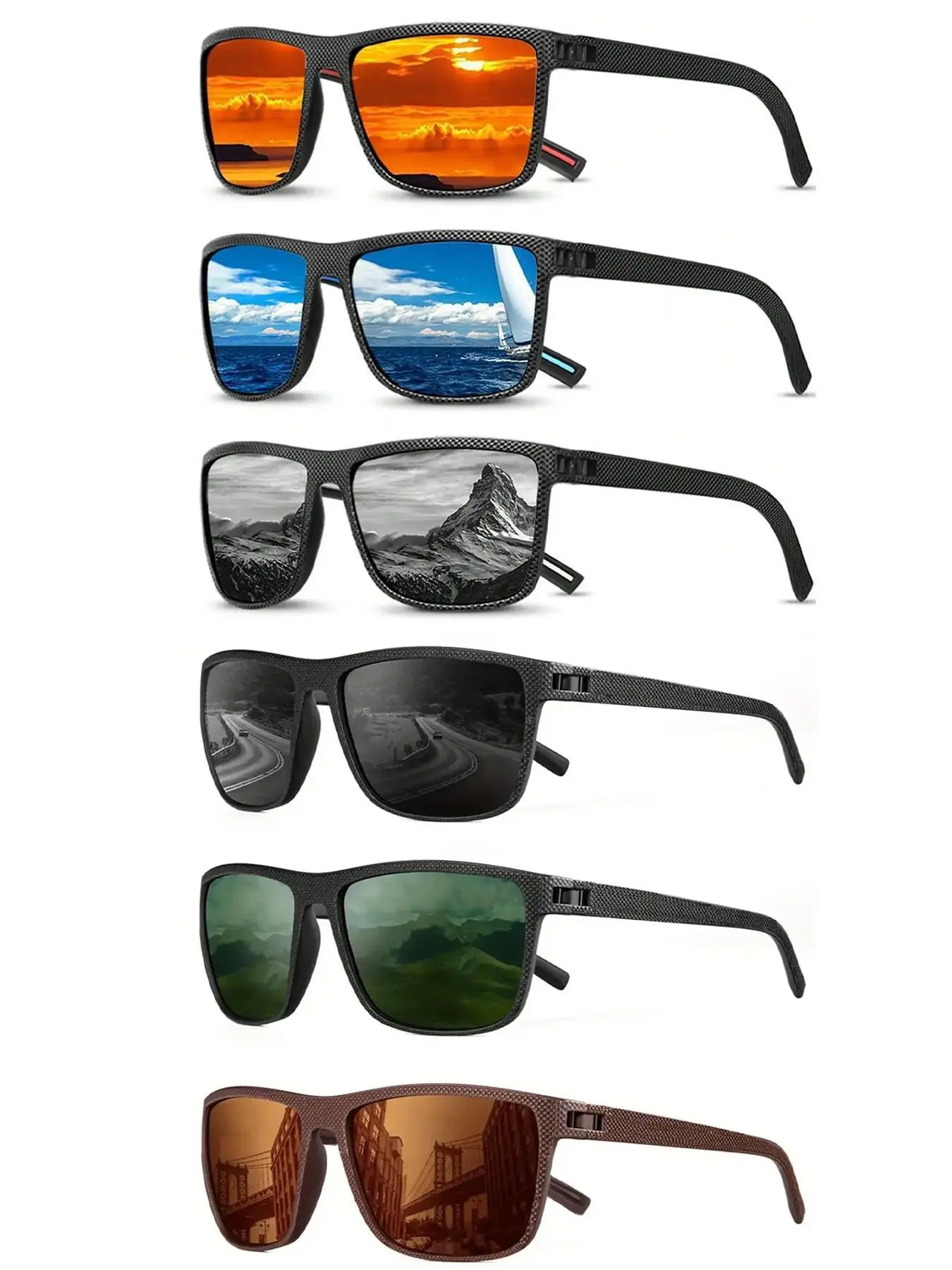 Unisex Sporty Polarized Sunglasses, Trendy Casual Tinted Lens Sunglasses for Everyday Use, Fashion Accessories for Outdoor Activities