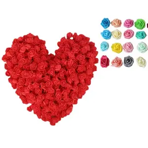 100pcs Opp Bag Packaged 3.5cm Foam Flowers Pe Artificial Roses Bear Unicorn DIY Handmade Mini Fake Flowers, Holiday Memorial Gift, Faux Flowers