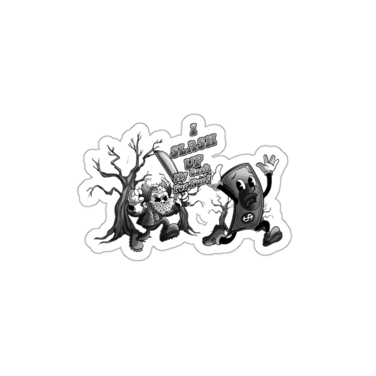 Retro horror cartoon die-cut sticker | spooky cartoon character