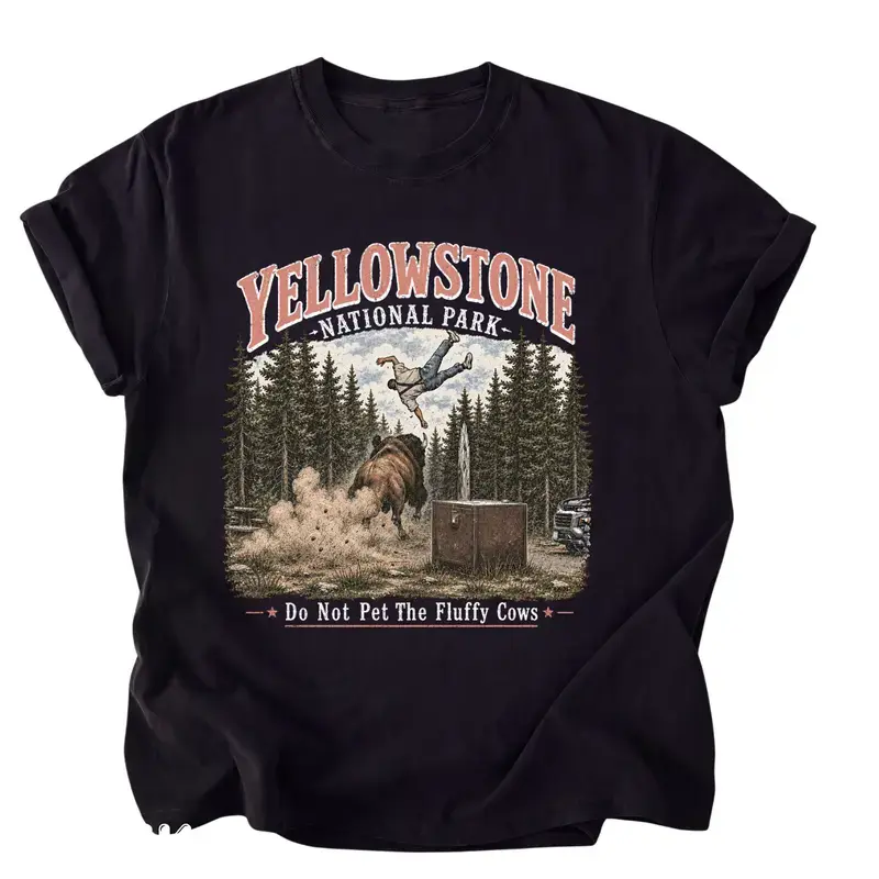 Do Not Pet The Fluffy Cows Shirt, Yellowstone Shirt, National Park Tee, Camping Shirt, Family Trip Tee, Vacation Shirt, Unisex Tee, Casual Fit Tee