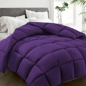 King Size Comforter - Cooling Down Alternative Quilted Duvet Insert with Corner Tabs - Winter Warm - Machine Washable - Purple