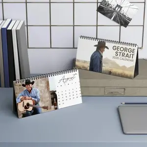 Vintage George Strait 2026 Desktop Calendar (10"x5"), Country Music King Monthly Planner, Western Home Decor Gift for Fans