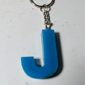 Initial J resin keychain