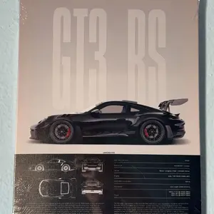 3 Counts Wooden Framed Canvas, Porsche GT3 RS Series Poster, Exquisite Fashion Poster, Modern Art, Abstract Design, Modern Minimalist Design Wall Art for Living Room, Waterproof Artwork, Ideal Gift for Family