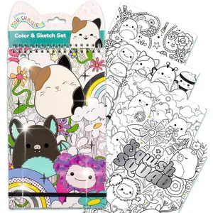 Original Squishmallows Color & Sketch Set, 15-Page Sketchbook, Color & Sketch Book, Sketch Pad, Drawing Pad for Kids, Coloring Books for Kids, Cute Coloring Books, Small Sketchbook, Coloring Book