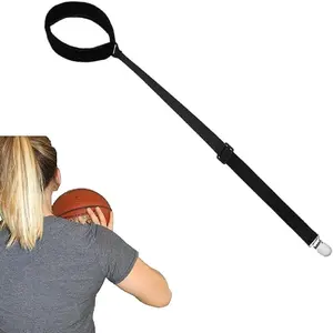 Basketball Shooting Training Equipment - Adjustable Straps Straight Shot Follow-Through Aid, Keeps Elbow In, Stops Shot Fade, For All Players - Black