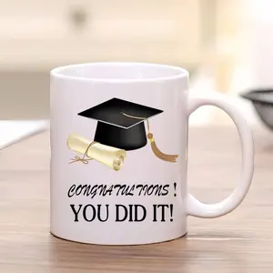 1pc.2024 Graduation Mug with Graduation Cap Shaped Handle, Perfect Gift for Graduates!11oz