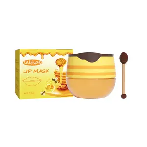 EELHOE Honey Lip Mask Moisturizing Exfoliating Lip Care Bee Lip Balm（Install more than one lip mask）