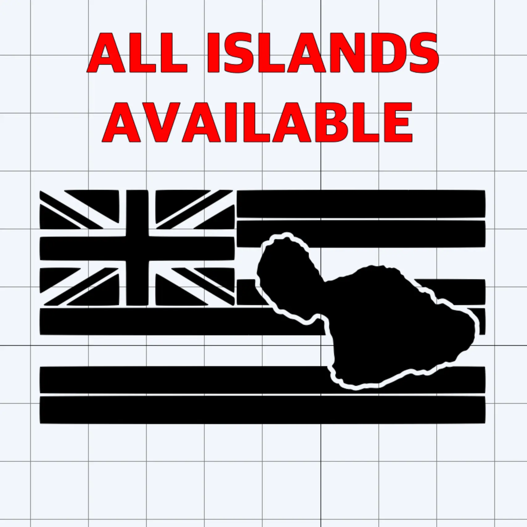 Hawaiian Flag Island Punchout Automotive Decals - Car Exterior Vehicle Accessory for Trucks, Sticker for Cars, Truck Bumper Sticker, Car Window Sticker