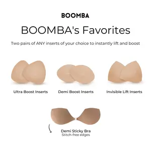 BOOMBA Favorite Bundle - Patented Sticky Fashion Bra Inserts - Pack of 3