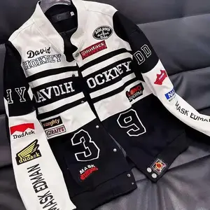 Motorcycle Racing Windproof Embroidered Jacket Long Sleeved Unisex Fashion High-End Hip-Hop High Street Jacket Handsome Outfit Menswear Coats