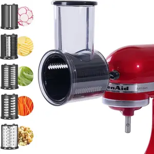 Slicer shredder attachment for kitchenaid stand mixer vegetable chopper cheese grater fruits salad cutter accessories with 5 blades by