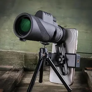 10x42 High Definition Monocular, 1 Count Monocular Telescope with Mobile Phone Clip & Tripod, Outdoor Monocular Telescope for Bird Watching & Star Gazing, Smartphone Camera Accessories