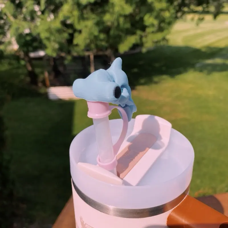 Hammerhead Shark Straw Toppers and Charms for Stanley Tumbers & 9.5mm Straws with Durable PLA Design - Stylish, Beverage