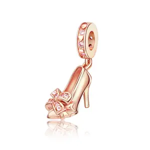 PARCOM A Silver-Plated High-Heel Shoe String Ornament, Jewelry DIY Making Kit, for Matching with Bracelets and Necklaces,Women's accessories, Valentine's Day gifts for girlfriends