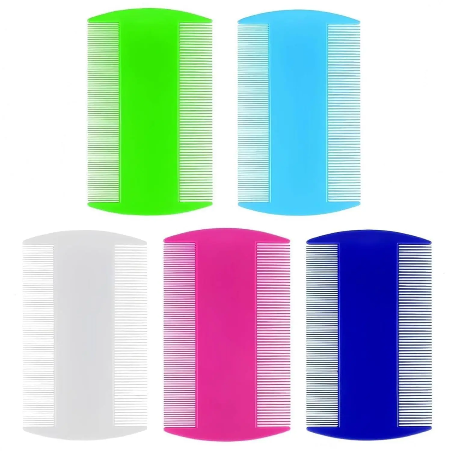 Hair Comb, 5 Pcs Double-Sided Fine-Tooth Combs, Dandruff Removal Hair Combs for Adults and Kids