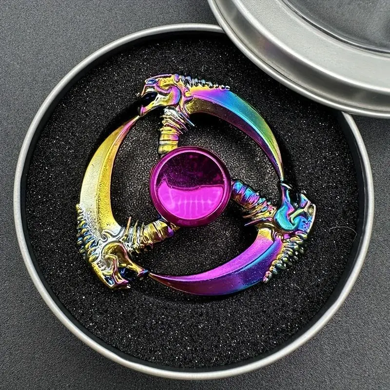 Random Color Iridescent Alloy Fidget Spinner, 1 Piece Durable Dragon Design Edc Relax Toy for Focus & Calm, Hand Strengtheners for Men & Women, Stress Relief Gadgets, Stress Relief Fidgets, Stress Relief Tool