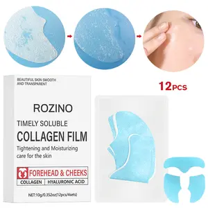 ROZINO Timely Soluble Collagen Film - 12PCS Forehead & Cheeks Moisturizing Face Film for Fine Line Removal & Skin Elasticity Improvement - 10g/0.352oz - Body Care