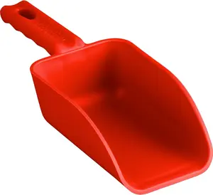 Vikan Remco 63004 Color-Coded Plastic Hand Scoop - BPA-Free Food-Safe Kitchen Utensils, Restaurant and Food Service Supplies, 16 oz, Red spoon spatula