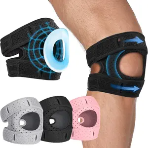 Breathable adjustable knee support, male and female sports knee pads, patella silicone pads with pores, running jumping non-slip knee pads, sports knee pads with knee joint support