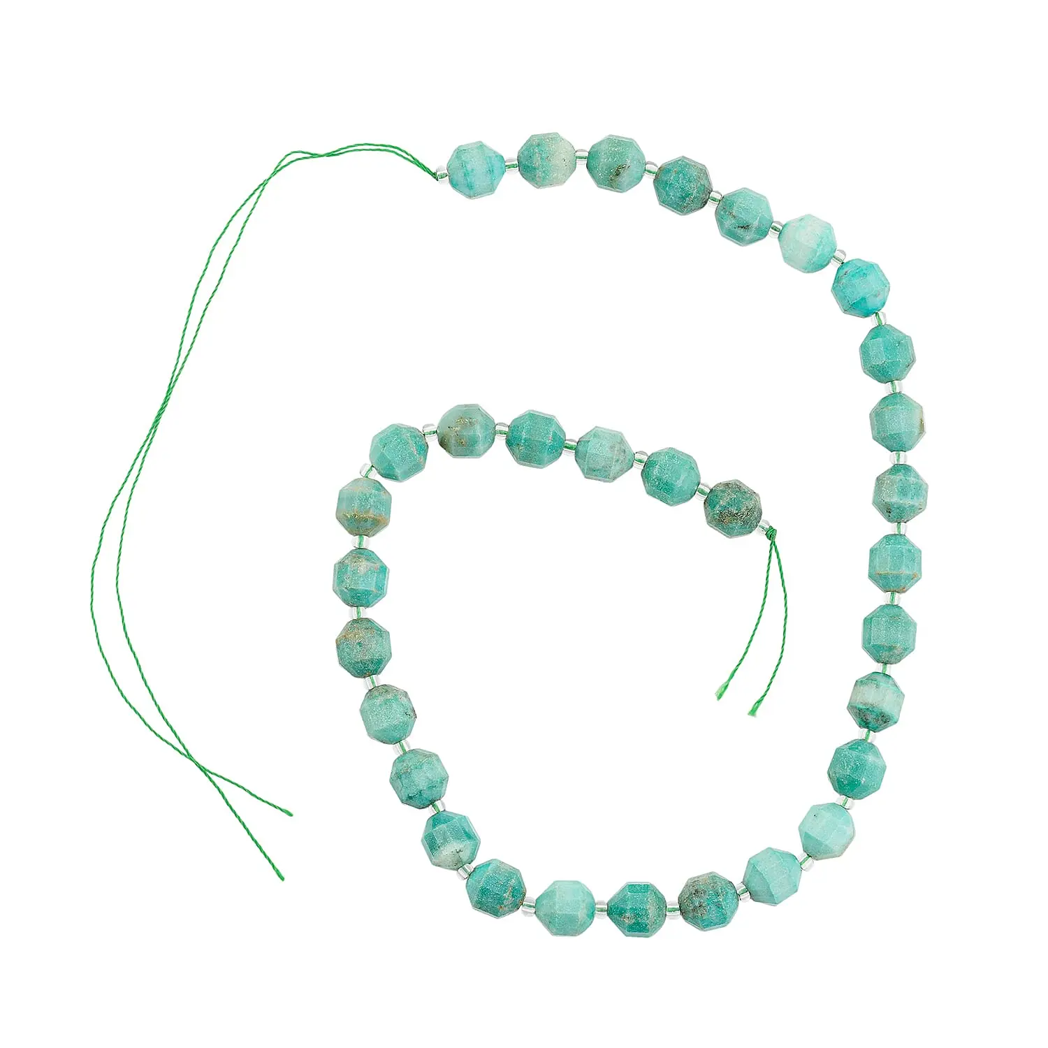 Green Agate and Glass Double Pointers Beaded Necklace (15 Inches) 199.30 ctw