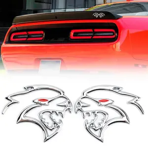 2x Hellcat Fender Side Emblem Badge Decal for SRT Hellcat Silver