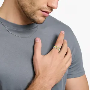 FindChic Cross Rings Cubic Zirconia Stainless Steel Band Ring Jewelry For Women Men Girlfriend Boyfriend