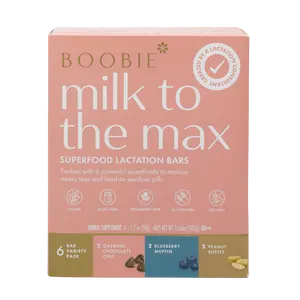 Boobie Bar Superfood Lactation Bar Variety Pack for Breastfeeding Moms to Increase Milk Supply | #1 Selling Lactation Snack Bars | Vegan, Fenugreek-Free, Gluten-Free, Dairy-Free