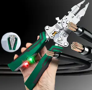 16-in-1 Multi-Functional Wire Stripping Pliers with Screwdriver & PVC Tape Durable Metal Non-Slip Grip for Stripping Cutting Crimping Winding Twisting Ideal for Electricians Home Use Construction Sites