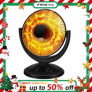 [Christmas Gift]Space Heater, Portable Heater Electric Ceramic Small Heater Indoor Use Oscillating Radiant Dish Heater Overheat Protection Quiet with Adjustable Tilt For home or office, 800W Black