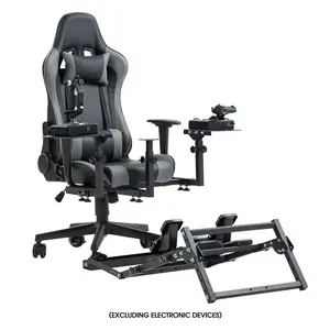 Supllueer X56 Flight Racing Joystick Bracket with Gaming Chair Compatible with  X52 A10C Hotas Warthog Foldable Pedal Stand with Seat Slot, Not Included Pedal Shifter Steering Wheel