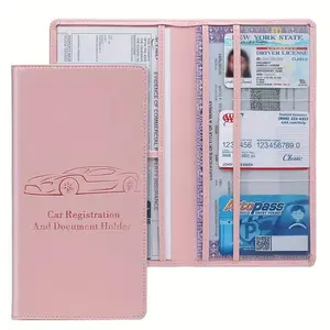 Car Registration & Insurance Card Holder, Card Organizer, Multi-grid Car Registration Document Holder, Portable Car Interior Accessories for Women & Men