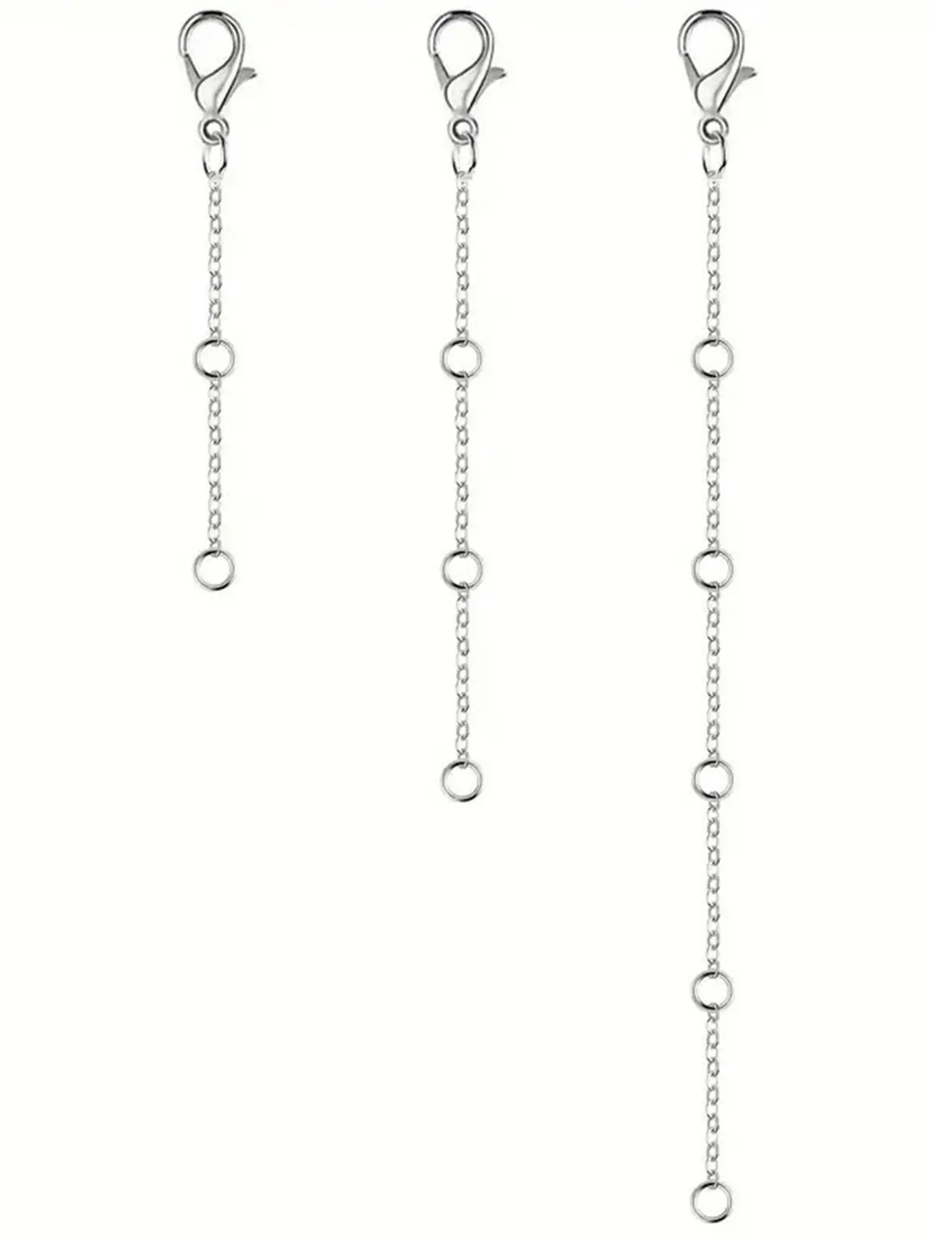 Stainless Steel Necklace Extension Chain Set, Necklace Layering Clasp, Casual Style Necklaces, Fashion Jewelry for Women & Men, Trendy All-match & Exquisite Jewelry for Birthday Gift
