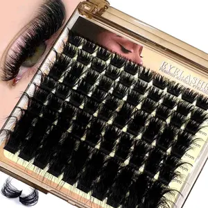 200pcs/150pcs/100pcs eyelash bundles, Cosmetic Lash Extensions, Diy Volume Eyelashes, 30D/40D/50D/60D artificial mink eyelash extensions, mixed length 10-18mm false eyelashes, D curly 0.07mm thick, Eyelash Clusters